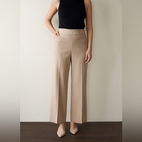 Zara Pants - Zara Tan Wide-Leg Classic Culotte Women's Pants Size M NWT